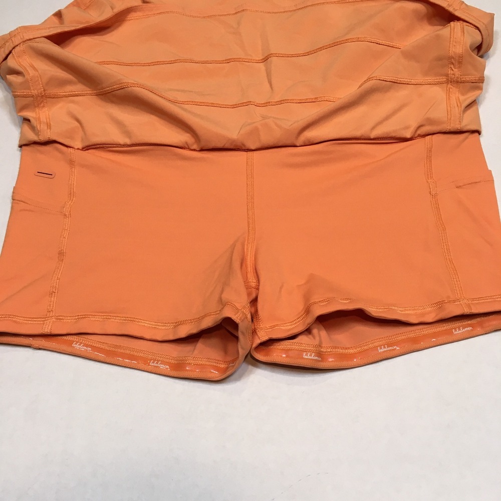Lululemon Pace Rival Skirt Skort Sz 10 Regular Orange Pickleball Tennis Run - Picture 10 of 15